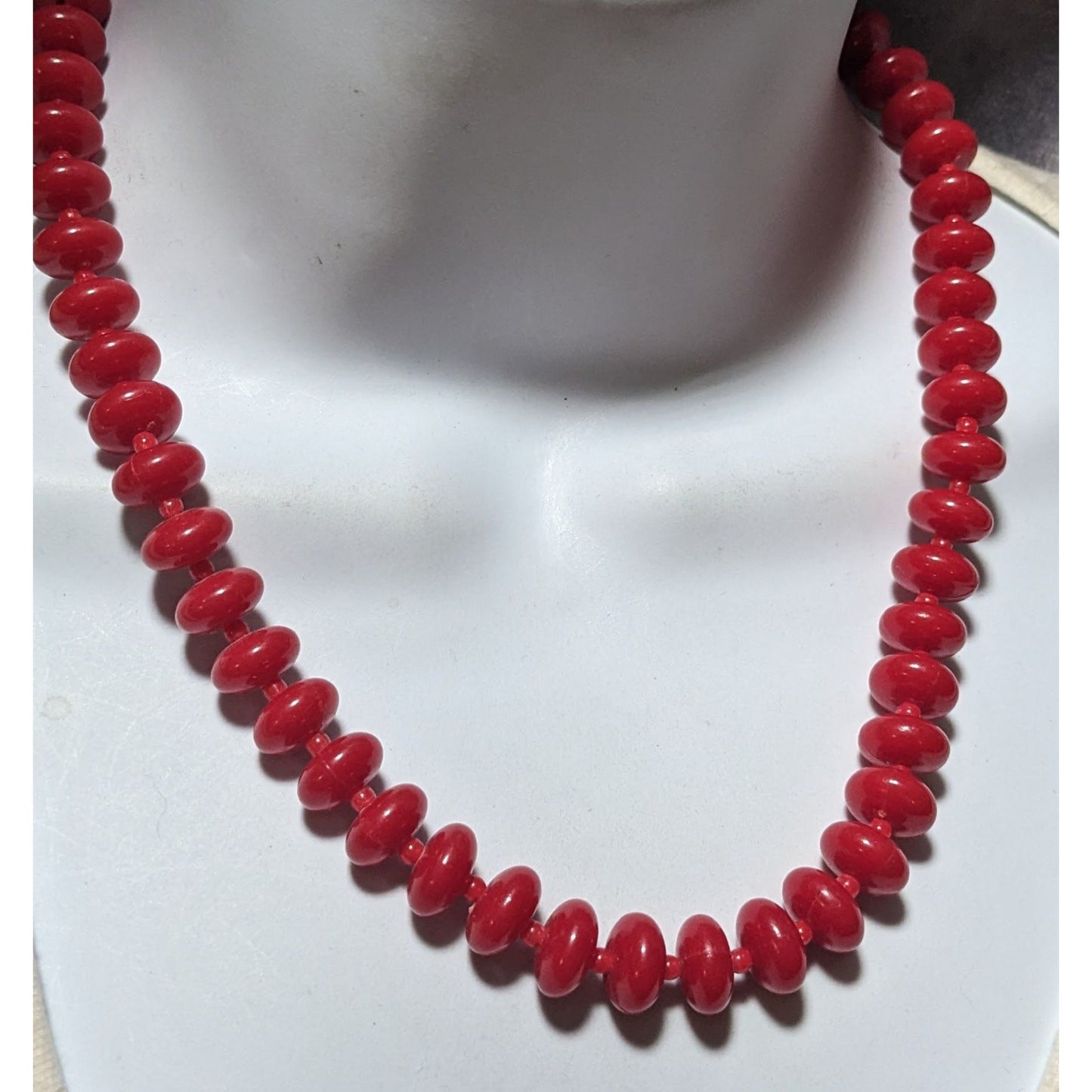 Vintage Red Cinnamon Candy Style Beaded Necklace