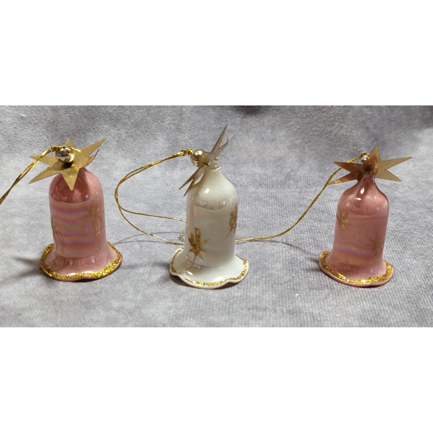 Vintage Floral Glass Bell Ornaments (3)