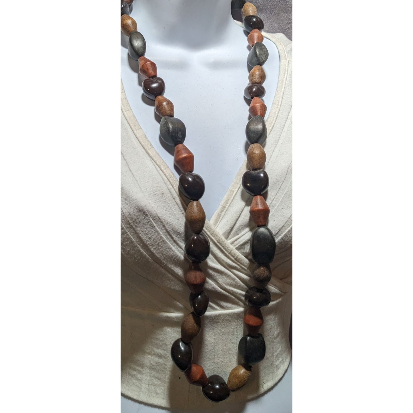 Chunky Wooden Beaded Necklace