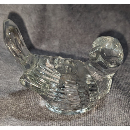 Clear Glass Bird Mini Candle Holder