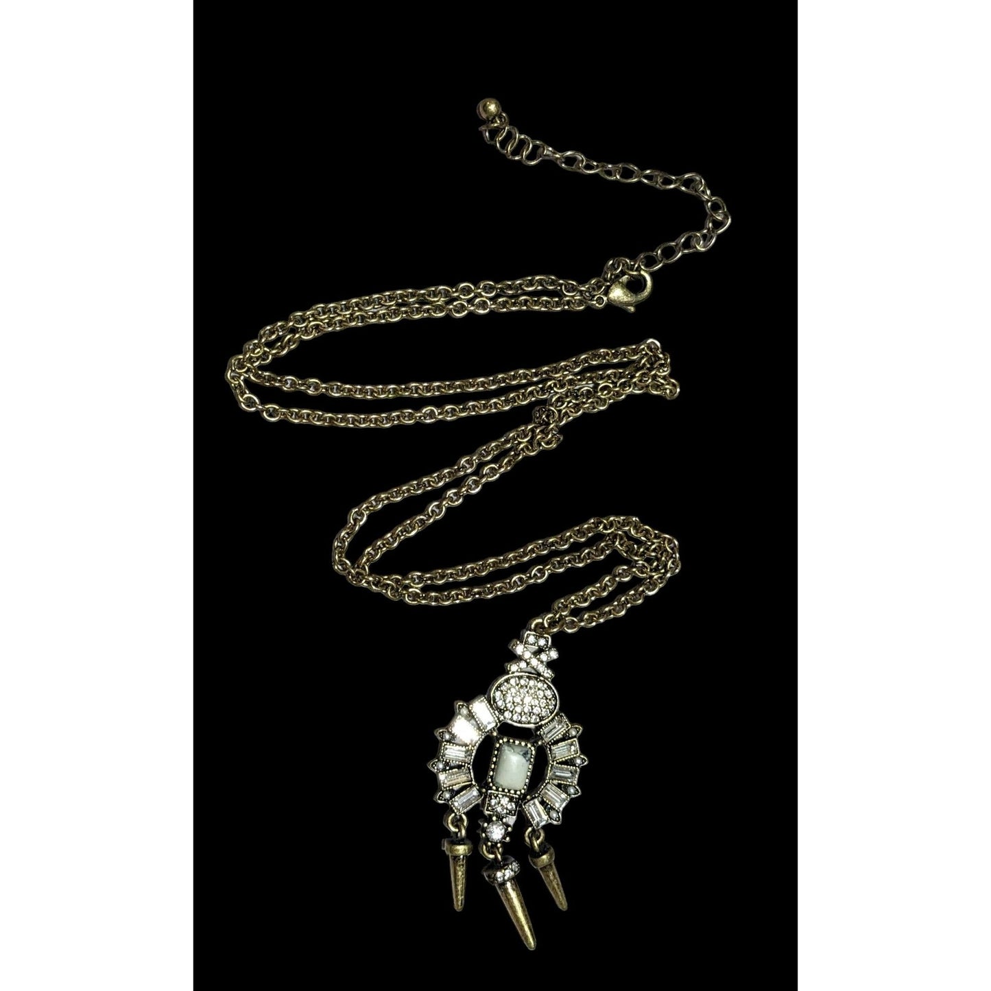 Chandelier Spike Gemmed Pendant Necklace