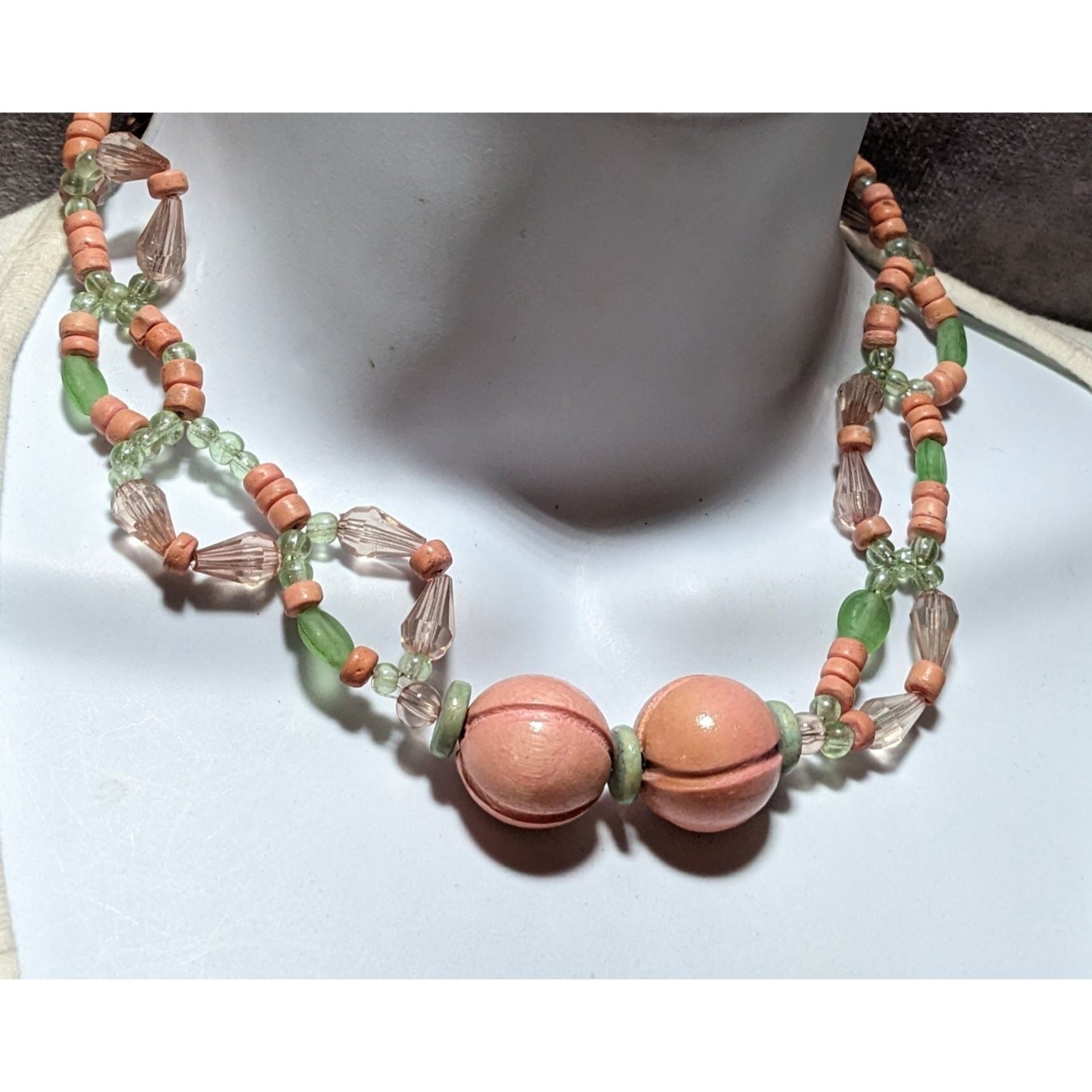 Vintage Pink Beaded Necklace