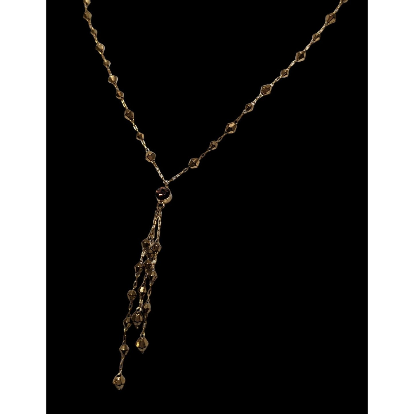 Y2K Icing Gold Beaded Tassel Necklace