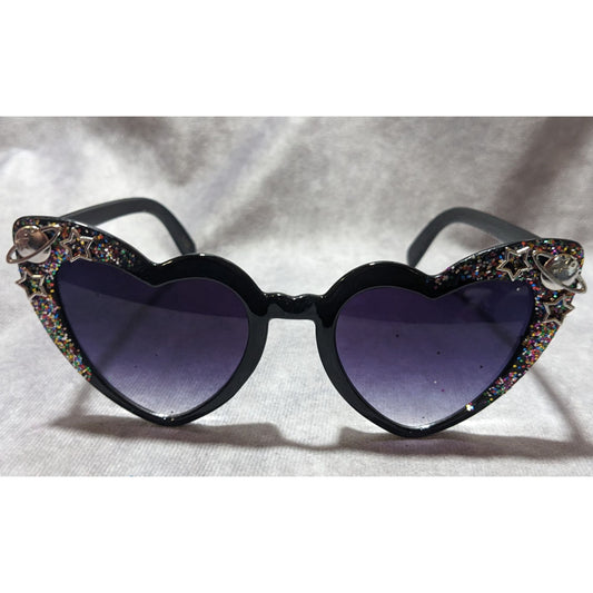 Space Glitter Heart Cateye Sunglasses