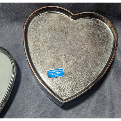 Vintage Anodized Silver Plated Heart Box