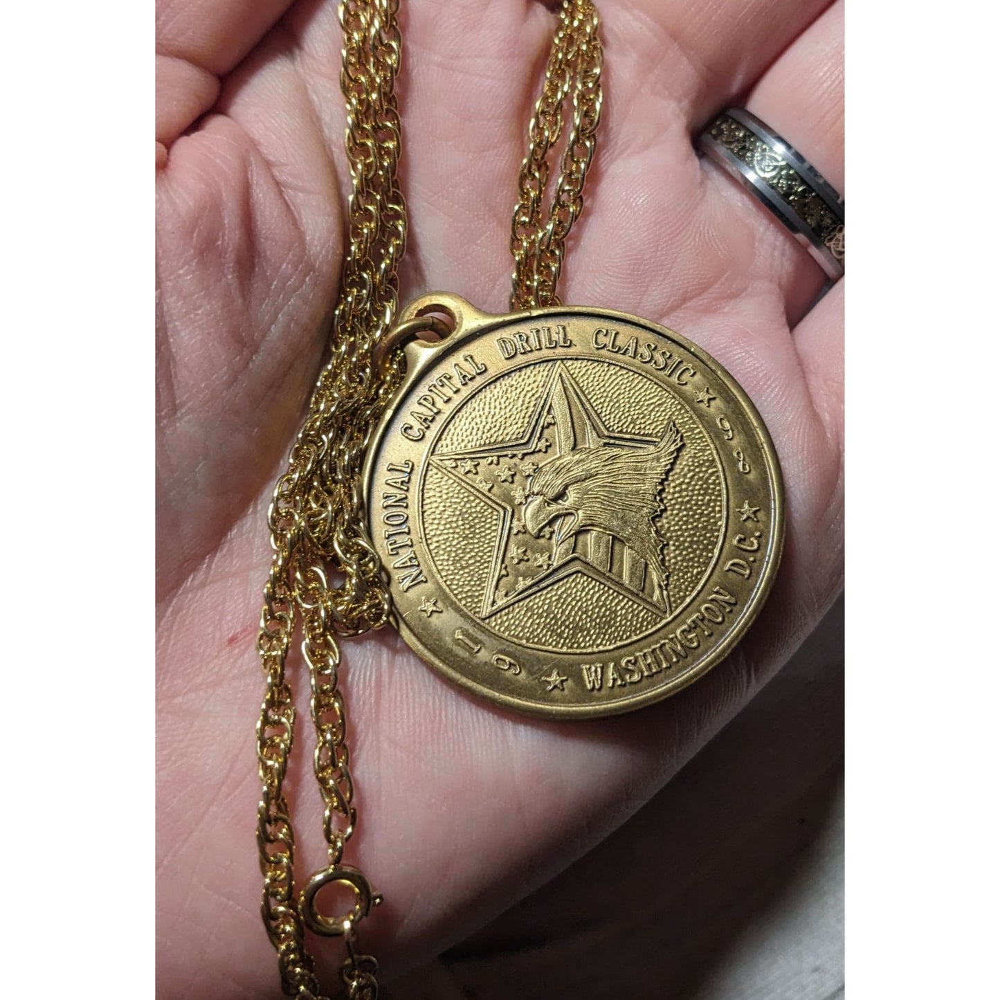 Vintage 1998 National Capital Drill Classic Medallion Necklace