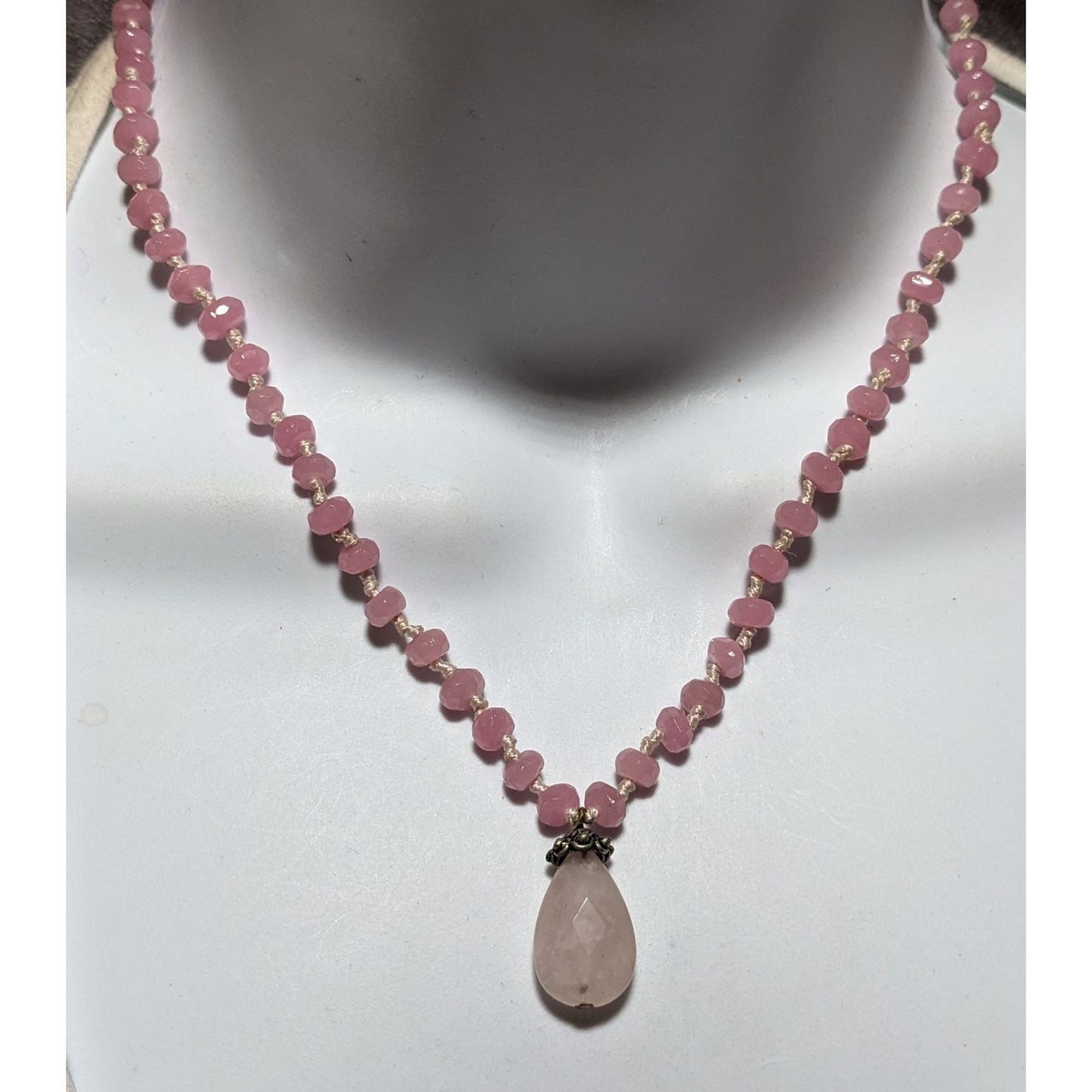 American Eagle Pink Quartz Beaded Necklace