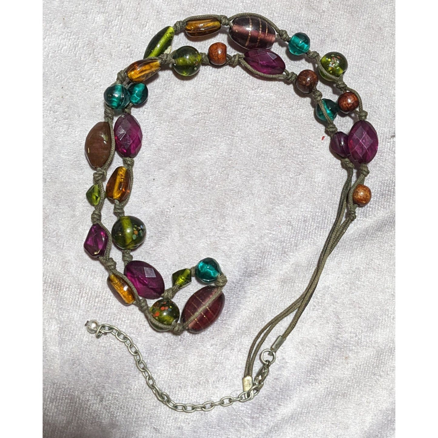 Rainbow Hippie Glass Beaded Necklace