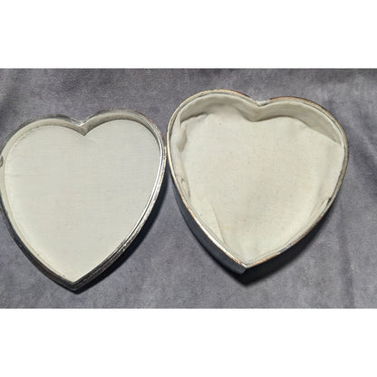 Vintage Anodized Silver Plated Heart Box