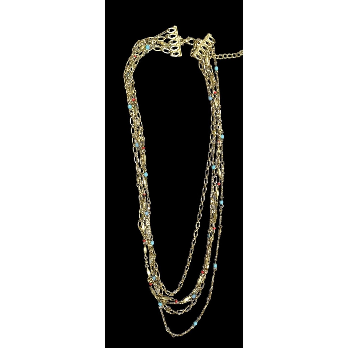 Bohemian Multilayer Chain Beaded Necklace