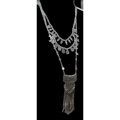 Bohemian Multilayer Charm Fringe Necklace