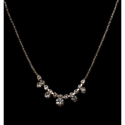 Minimalist Glam Silver Rhinestone Necklace