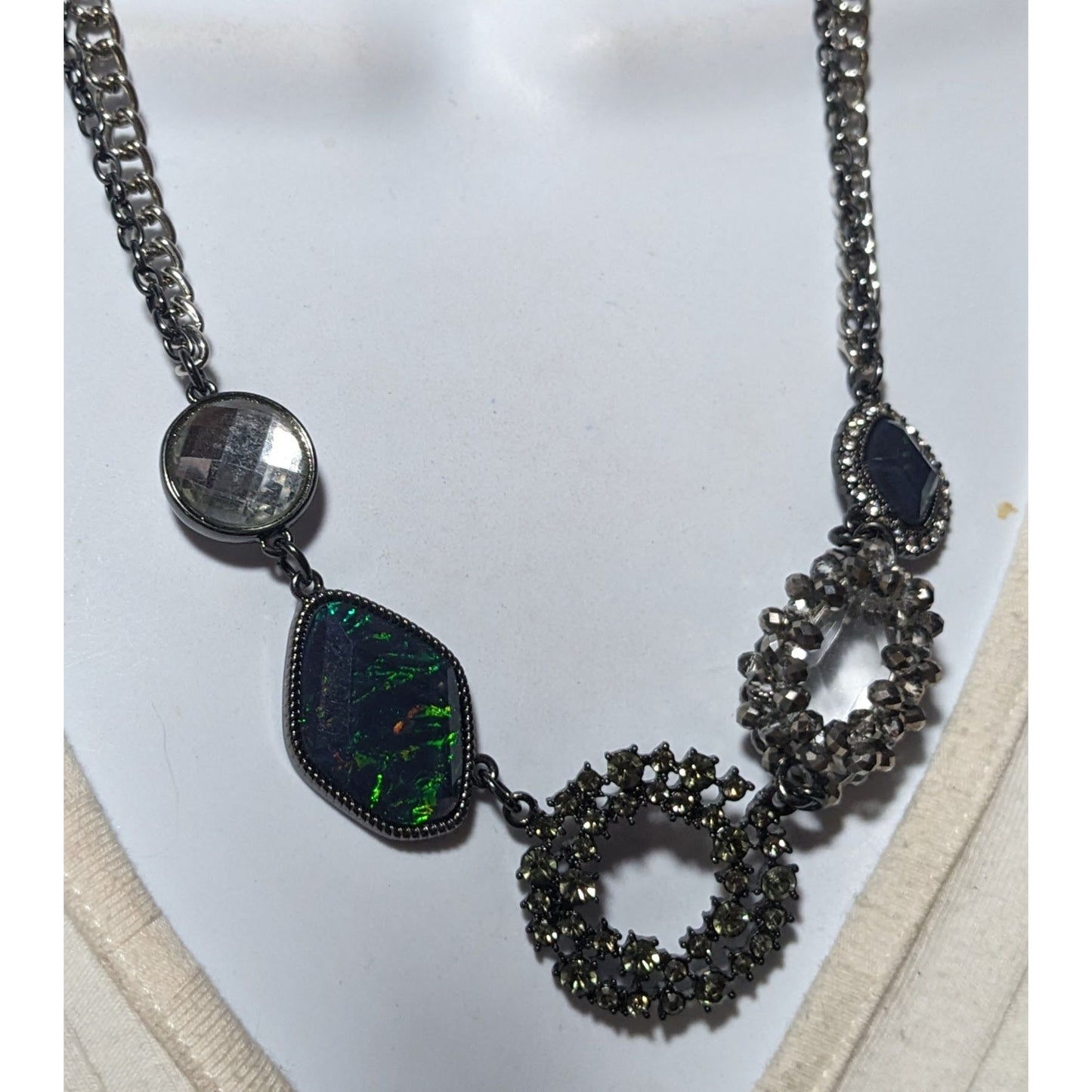 Simply Vera Green And Silver Abstract Necklace