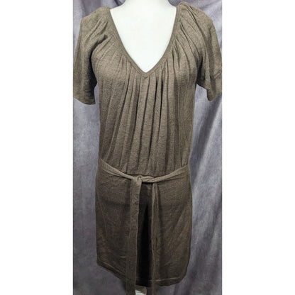 Ann Taylor Loft Preppy Cafe Brown Blouson Dress