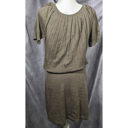 Ann Taylor Loft Preppy Cafe Brown Blouson Dress