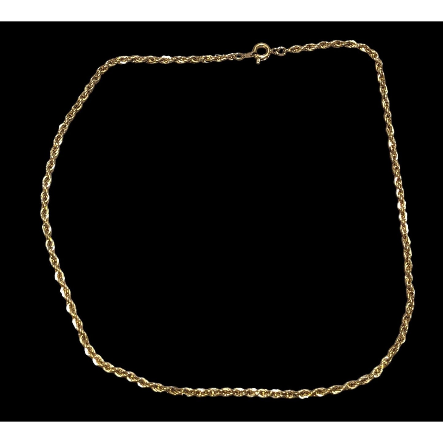 Bright Gold Rope Chain Necklace