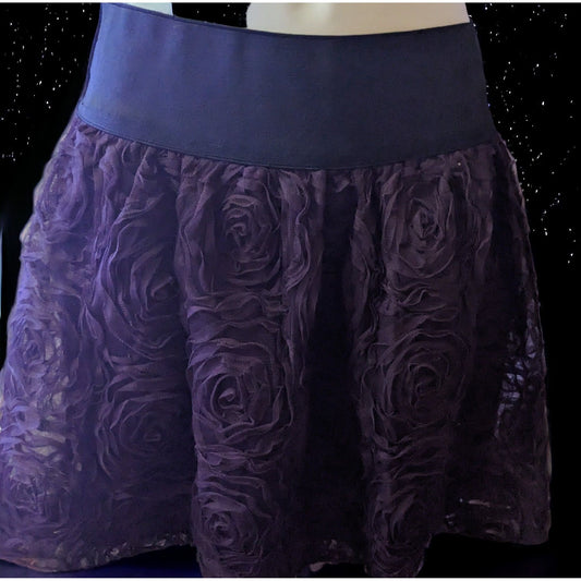 Stooshy Purple Rose Mini Skirt