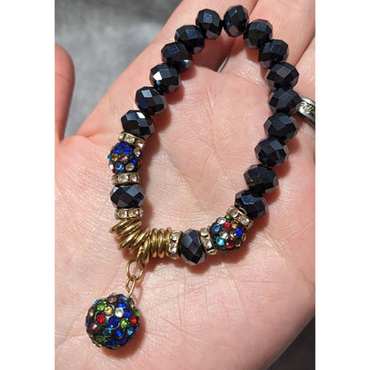 Rainbow Disco Ball Glass Beaded Bracelet