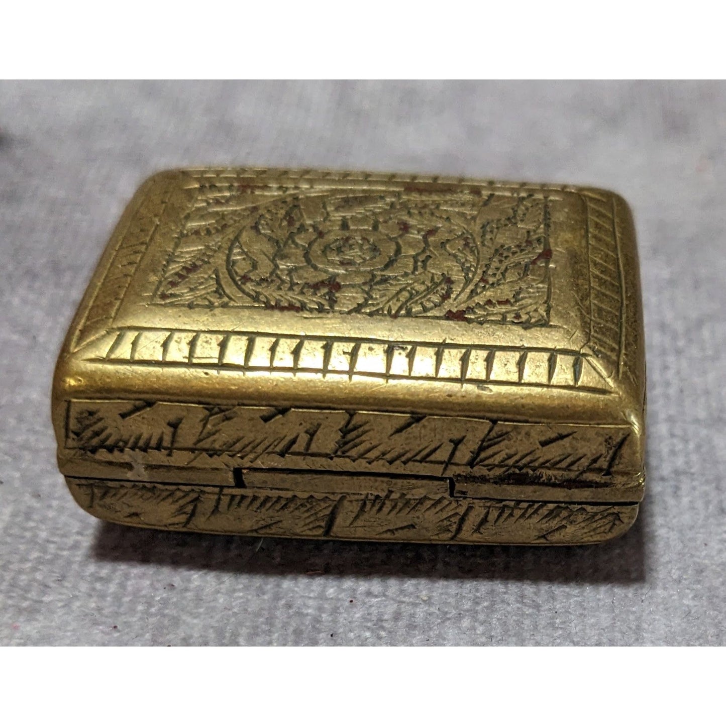 Vintage Gold Floral Carved Trinket Box