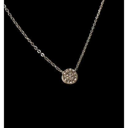 Minimalist Silver And Gold Rhinestone Pendant Necklace