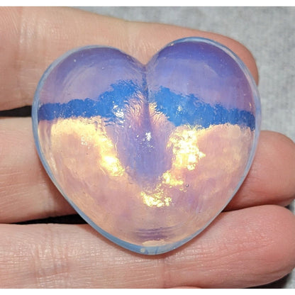 Iridescent Glass Heart Paperweight