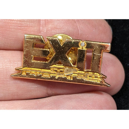 Foschia & Co Exit Brooch Gold Tone With Tiny Stone