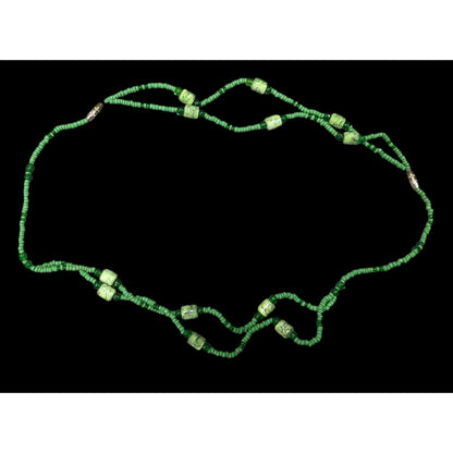 Abstract Green Glass And Stone Versatile Necklace
