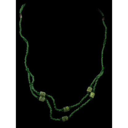 Abstract Green Glass And Stone Versatile Necklace