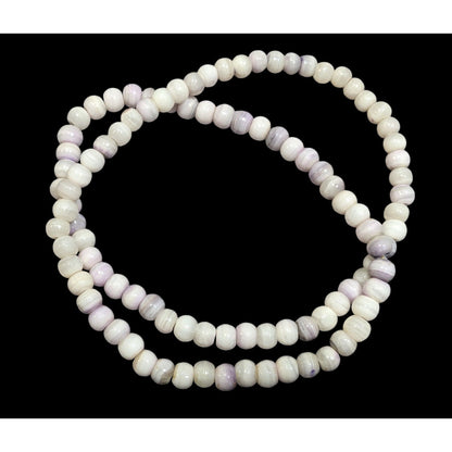 Casual Agate Beaded Necklace White With Purple Banding