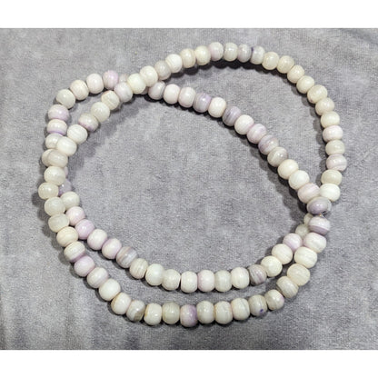 Casual Agate Beaded Necklace White With Purple Banding