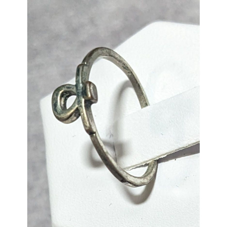 Minimalist Ankh Silver Tone Ring Size 6 3/4