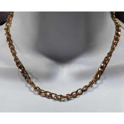 Classic Casual Gold Tone Curb Chain Necklace