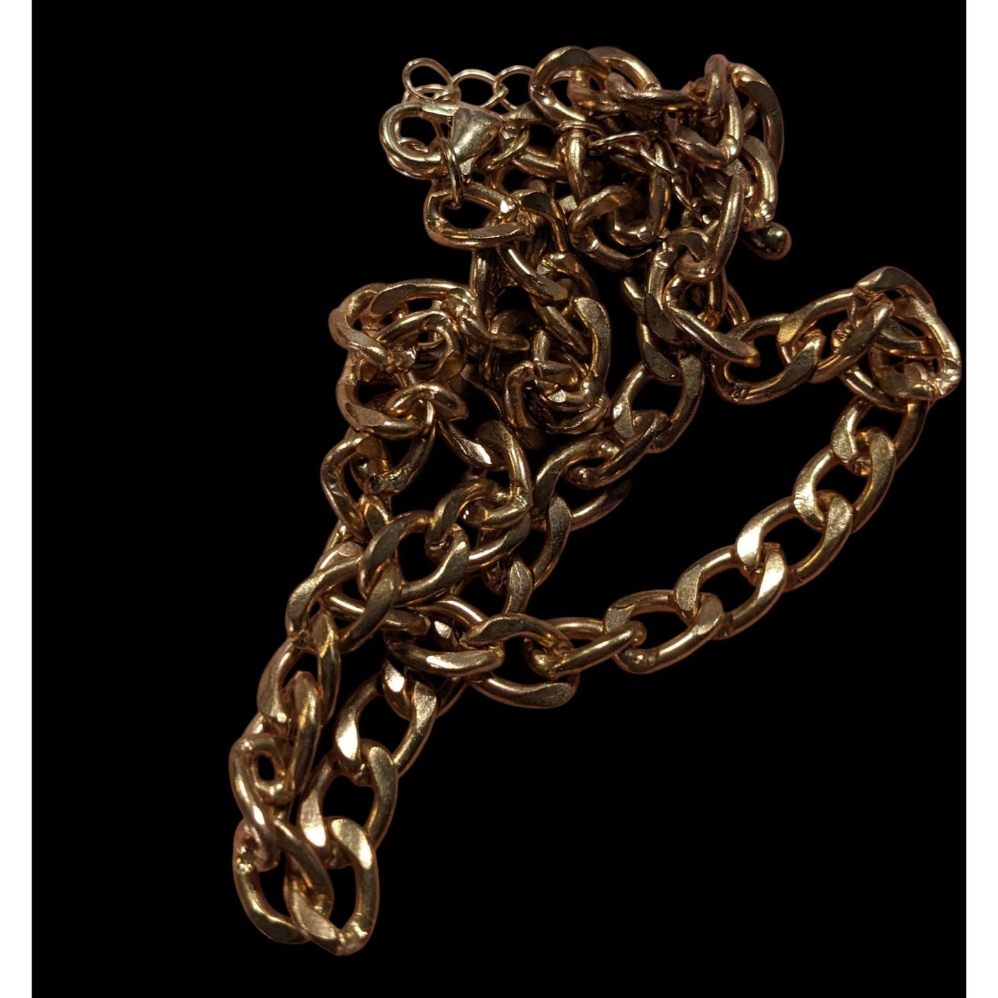 Classic Casual Gold Tone Curb Chain Necklace