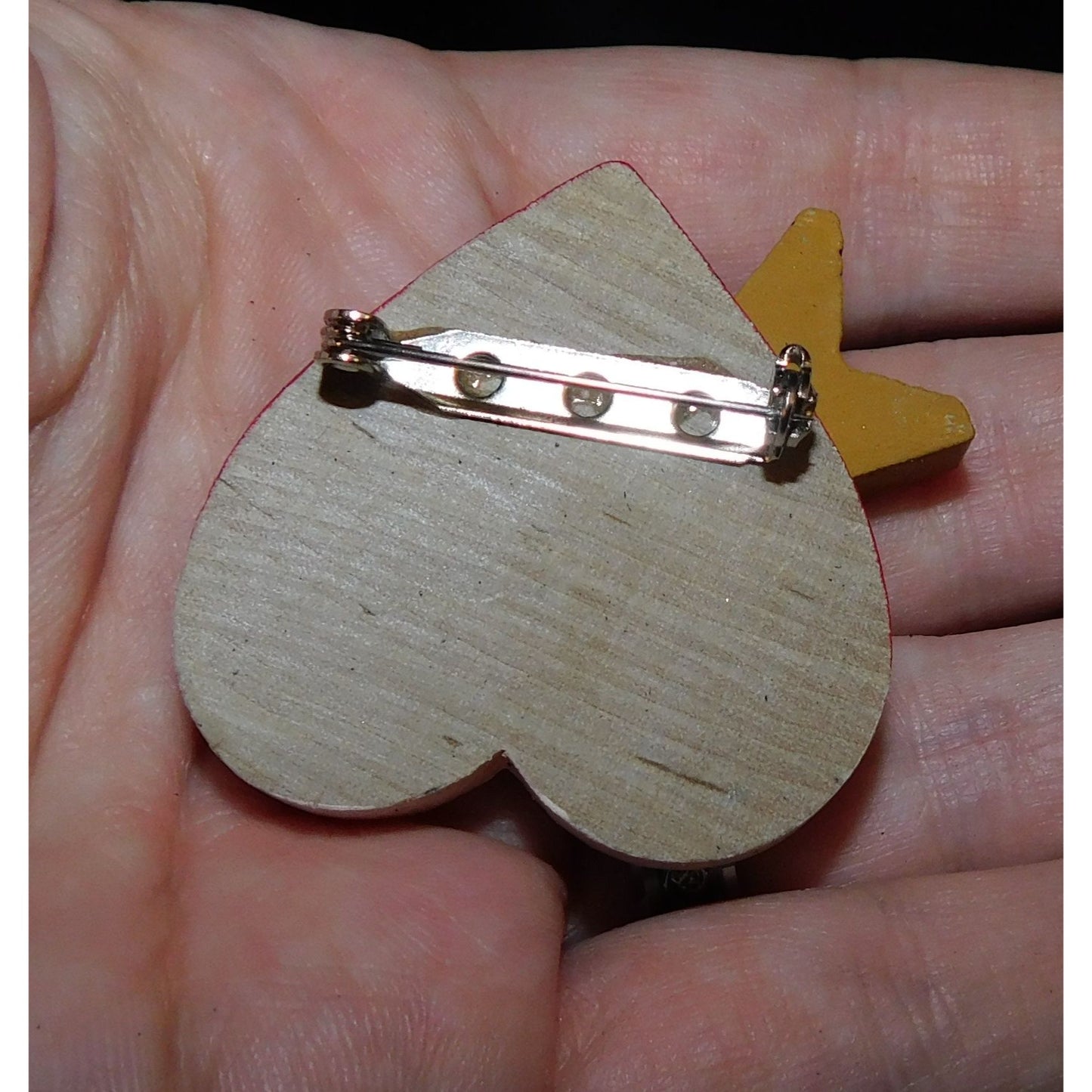 Vintage Handmade Pouting Santa Painted Brooch