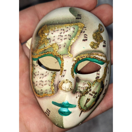 Handmade Venice Venetian Masquerade Galleon Mask Italian Gold Glitter Mini Decor