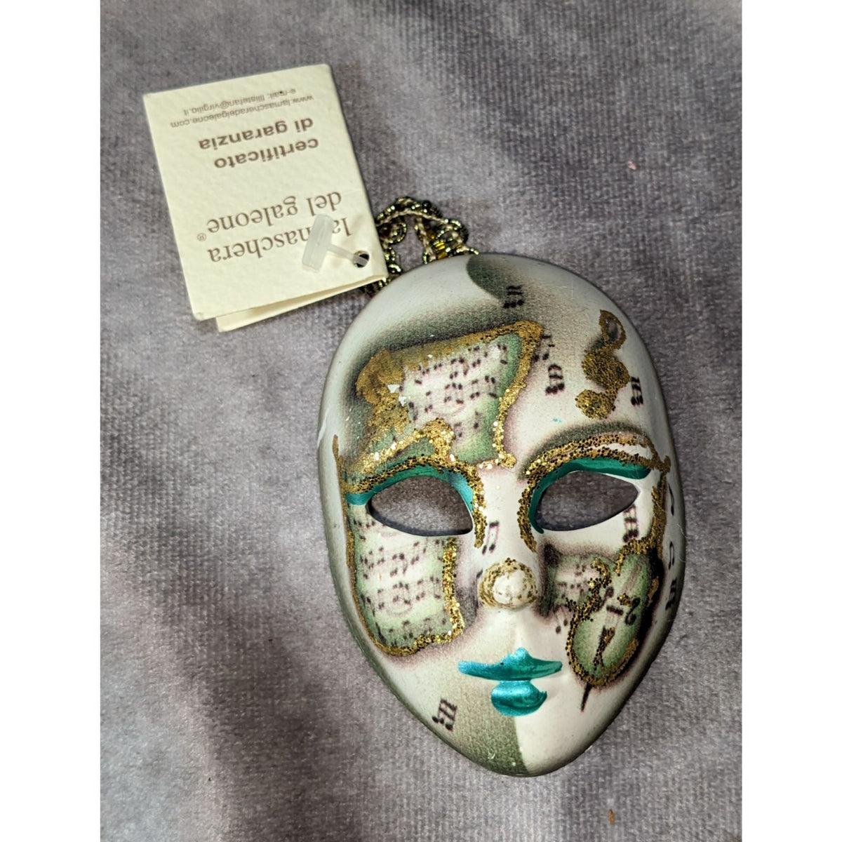 Handmade Venice Venetian Masquerade Galleon Mask Italian Gold Glitter Mini Decor