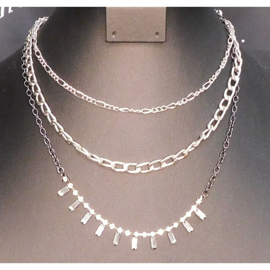 Etcetera Vintage Tiered Rhinestone Necklace