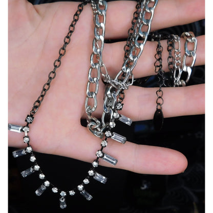 Etcetera Vintage Tiered Rhinestone Necklace