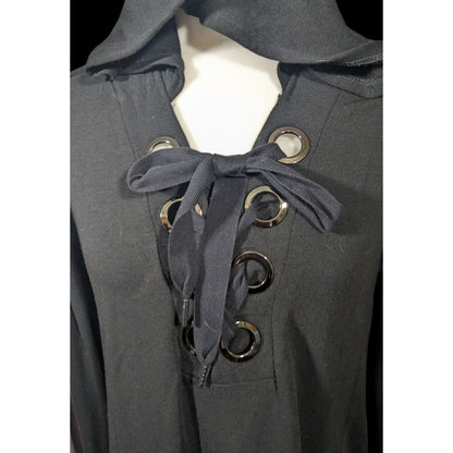 Neiman Marcus Gothic Chunky Lace Neck Hooded Top Size Small
