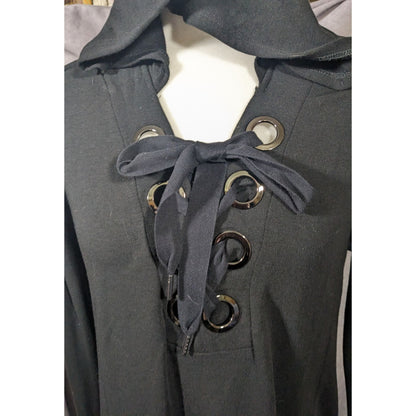 Neiman Marcus Gothic Chunky Lace Neck Hooded Top Size Small
