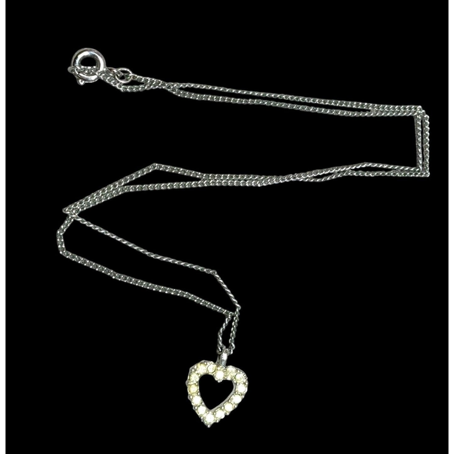 Vintage Romantic Delicate Open Heart Pendant Necklace Romantic