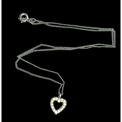 Vintage Romantic Delicate Open Heart Pendant Necklace Romantic