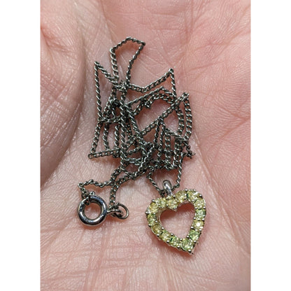 Vintage Romantic Delicate Open Heart Pendant Necklace Romantic