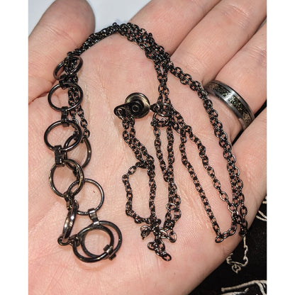 Gunmetal Circle Link Necklace Minimalist Geometric Chain Statement Necklace