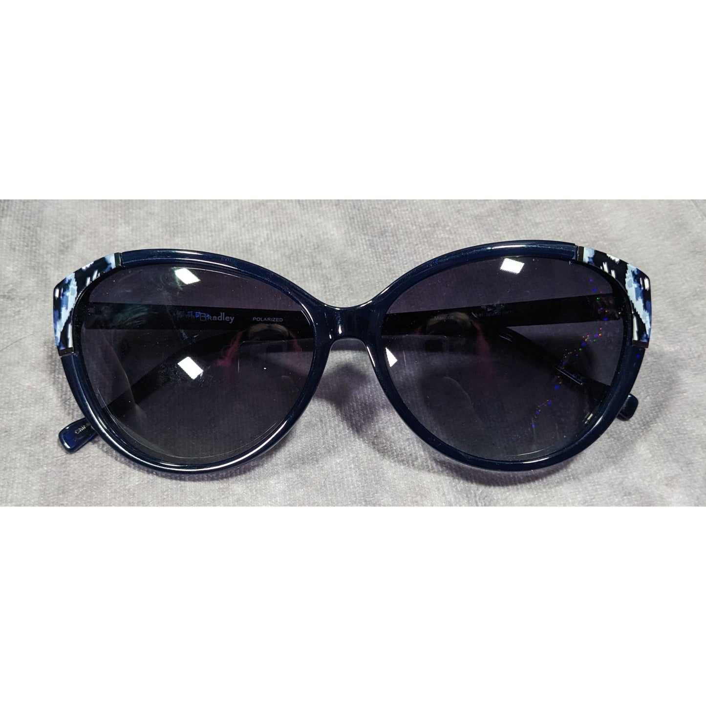 Vera Bradley Marjorie Ikat Island Blue And White Cateye Sunglasses