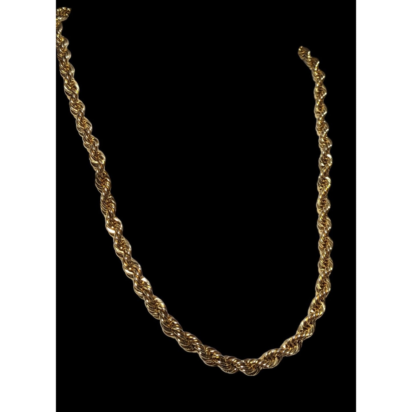 24K Gold Plated Rope Chain Necklace