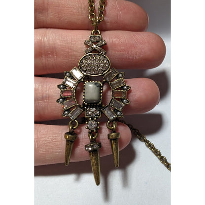 Chandelier Spike Gemmed Pendant Necklace