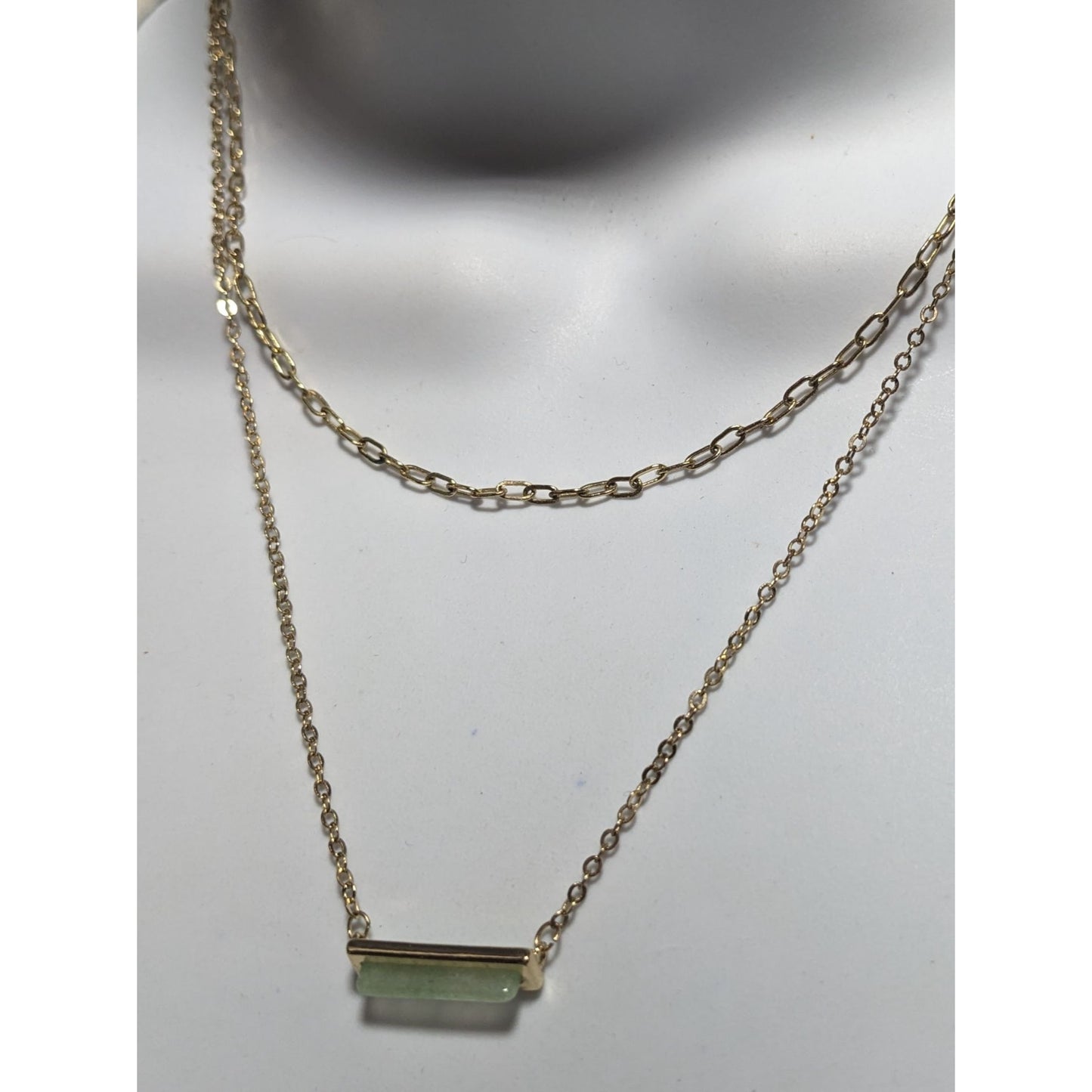 Minimalist Layered Chain Stone Necklace