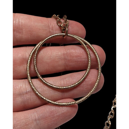 Rose Gold Double Circle Pendant Necklace