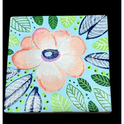 Hand Painted Floral Mini Canvas  Painting
